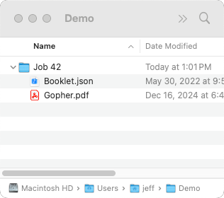 Example folder structure